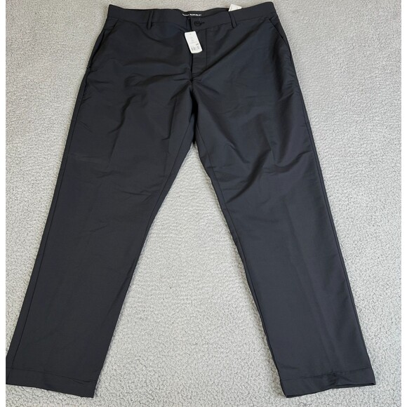 Banana Republic Pants 40x30 Black Caviar Flat Front Performance Stretch Tapered - Picture 1 of 15